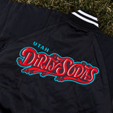Utah Dirty Sodas Black OT Adult Satin Bomber Jacket