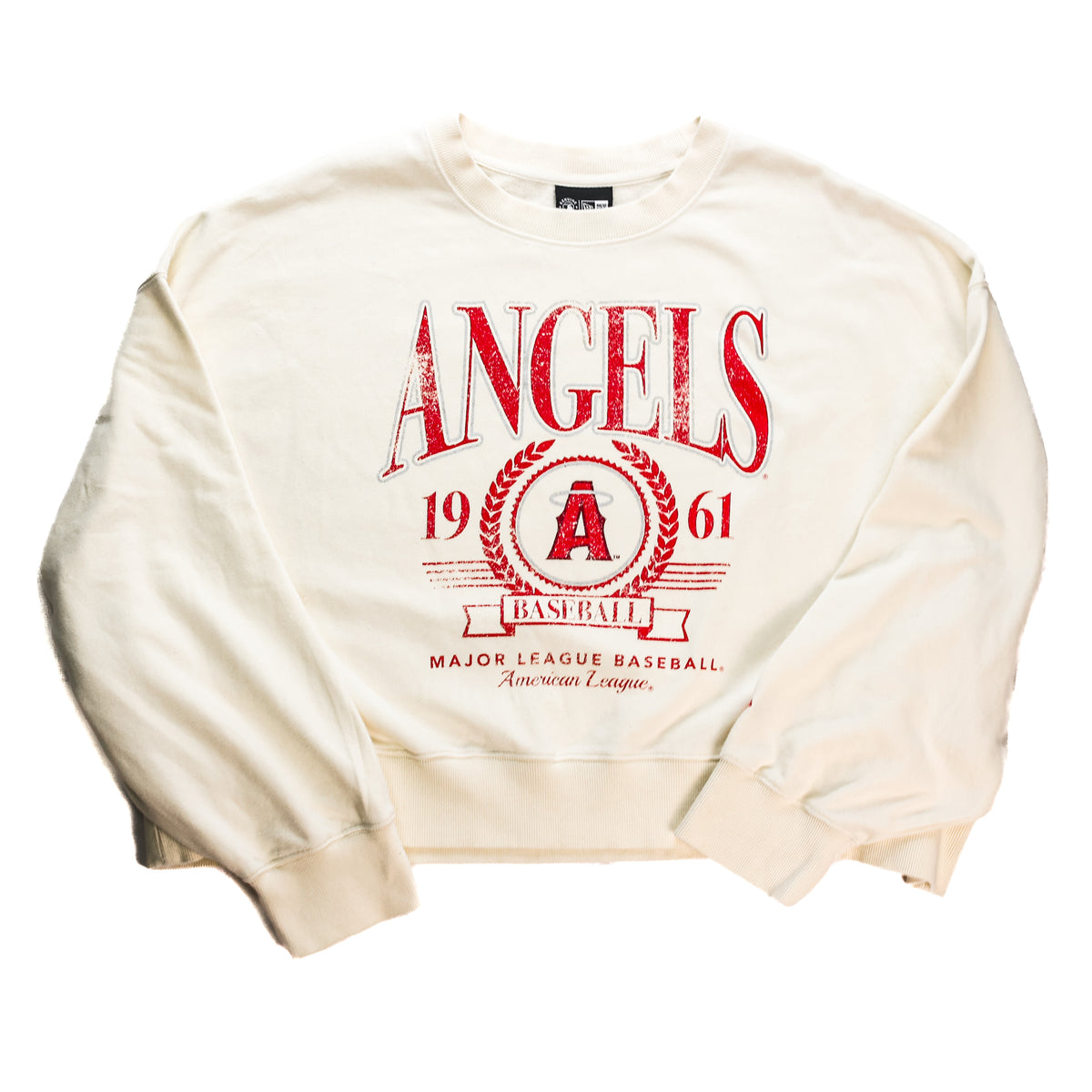 Los Angeles Angels Cream New Era Womens City Connect Crewneck 