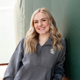 Salt Lake Bees Grey '47 Brand Womens SL Cropped 1/4 Zip Pullover