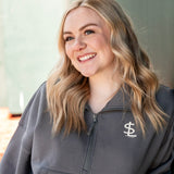 Salt Lake Bees Grey '47 Brand Womens SL Cropped 1/4 Zip Pullover