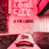 Salt Lake Bees Cream New Era Corduroy Red Script Two Tone Snapback 940 A Frame