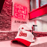 Salt Lake Bees Cream New Era Corduroy Red Script Two Tone Snapback 940 A Frame