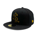 Bees New Era 2025 Fitted 5950 Road SL Black Outline Authentic Collection