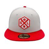 Salt Lake Bees Stone New Era Scarlet Crossbat Fitted 5950
