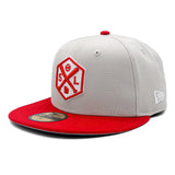 Salt Lake Bees Stone New Era Scarlet Crossbat Fitted 5950