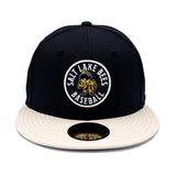 Salt Lake Bees Navy New Era Primary Logo Chrome Fitted 5950