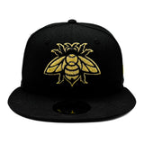 Salt Lake Bees Black New Era Metallic Gold Stitch Alt Bee Fitted 5950