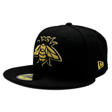 Salt Lake Bees Black New Era Metallic Gold Stitch Alt Bee Fitted 5950