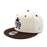 Salt Lake Bees Cream New Era Sky Blue Bat Jedi Knight Brown Two Tone Snapback 950