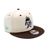 Salt Lake Bees Cream New Era Sky Blue Bat Jedi Knight Brown Two Tone Snapback 950