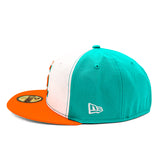 Salt Lake Gulls White New Era Teal Orange Tri-Tone Circle Patch Fitted 5950