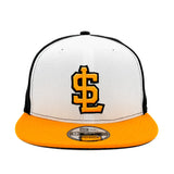 Salt Lake Bees White New Era Snapback Tritone Gold SL 950