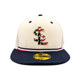 Salt Lake Bees Cream New Era USA250 Fourth of July Official On-field Stars and Stripes Fitted 5950