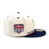 Salt Lake Bees Cream New Era USA250 Fourth of July Official On-field Stars and Stripes Fitted 5950