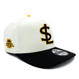 Salt Lake Bees Cream New Era Black SL Two Tone Alt Bee Side Patch Snapback 950 A Frame