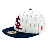 Salt Lake Bees White New Era 2025 Big League Chew Outta Here Original Pinstripe Fitted 5950