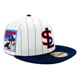 Salt Lake Bees White New Era 2025 Big League Chew Outta Here Original Pinstripe Fitted 5950