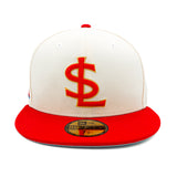 Salt Lake Bees Cream New Era 2025 Big League Chew Scarlet Slammin' Strawberry Fitted 5950