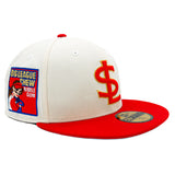 Salt Lake Bees Cream New Era 2025 Big League Chew Scarlet Slammin' Strawberry Fitted 5950