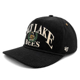 Salt Lake Bees Black '47 Brand Corduroy Wreath Snapback Hitch