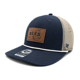 Salt Lake Bees Navy '47 Brand Leather Patch Snapback Trucker