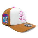 Salt Lake Bees White New Era 2025 Big League Chew Bronze Pink Curveball Cotton Candy Snapback 950 A Frame