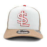 Salt Lake Bees White New Era 2025 Big League Chew Camel Scarlet Slammin' Strawberry Snapback 950 A Frame