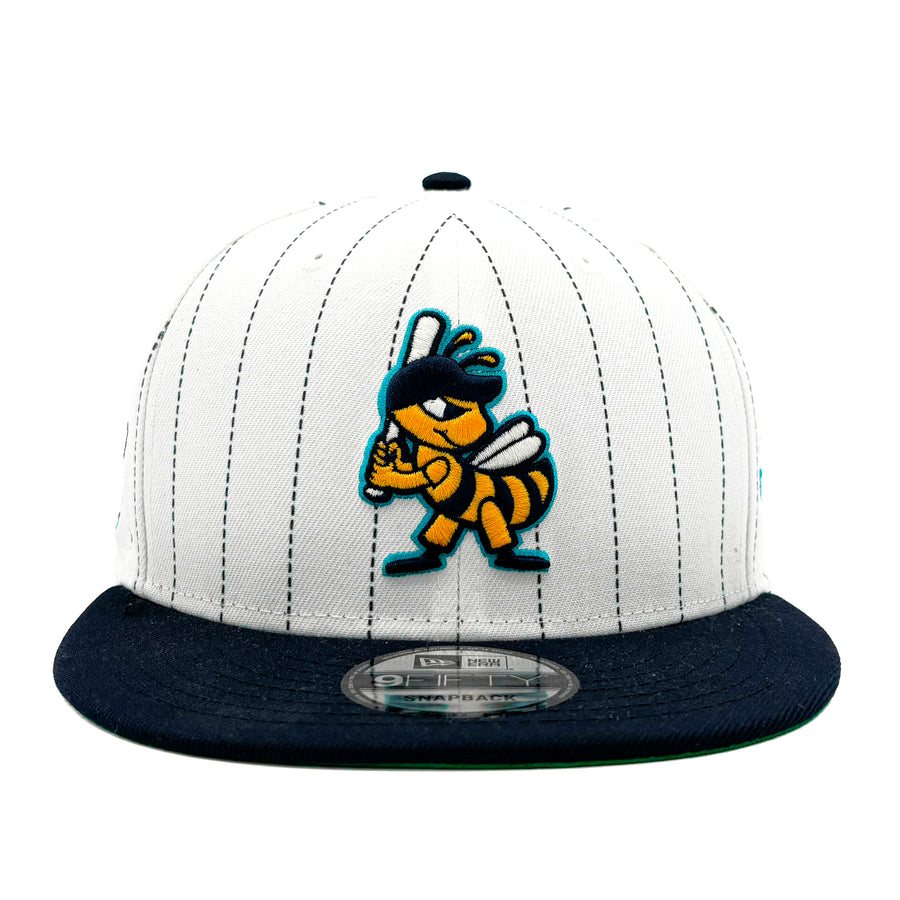 Salt Lake Bees White New Era Snapback SALBUZ Pinstripe 950