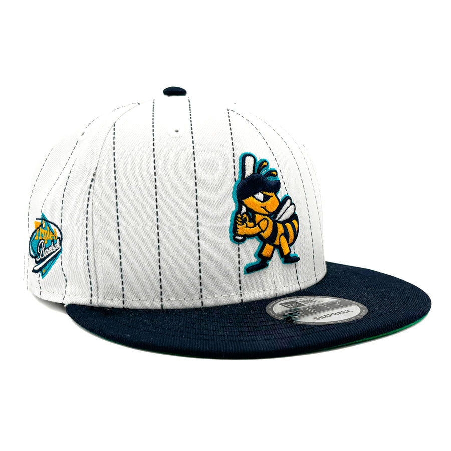 Salt Lake Bees White New Era Snapback SALBUZ Pinstripe 950