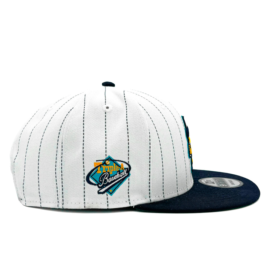 Salt Lake Bees White New Era Snapback SALBUZ Pinstripe 950