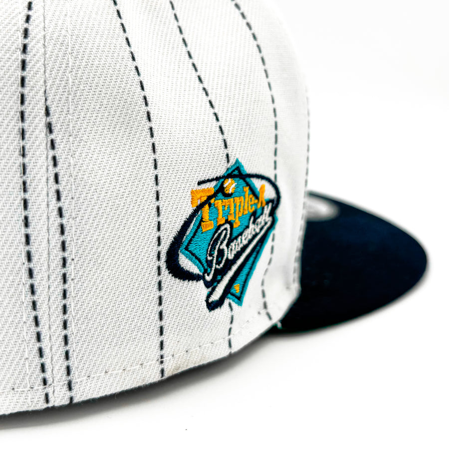 Salt Lake Bees White New Era Snapback SALBUZ Pinstripe 950