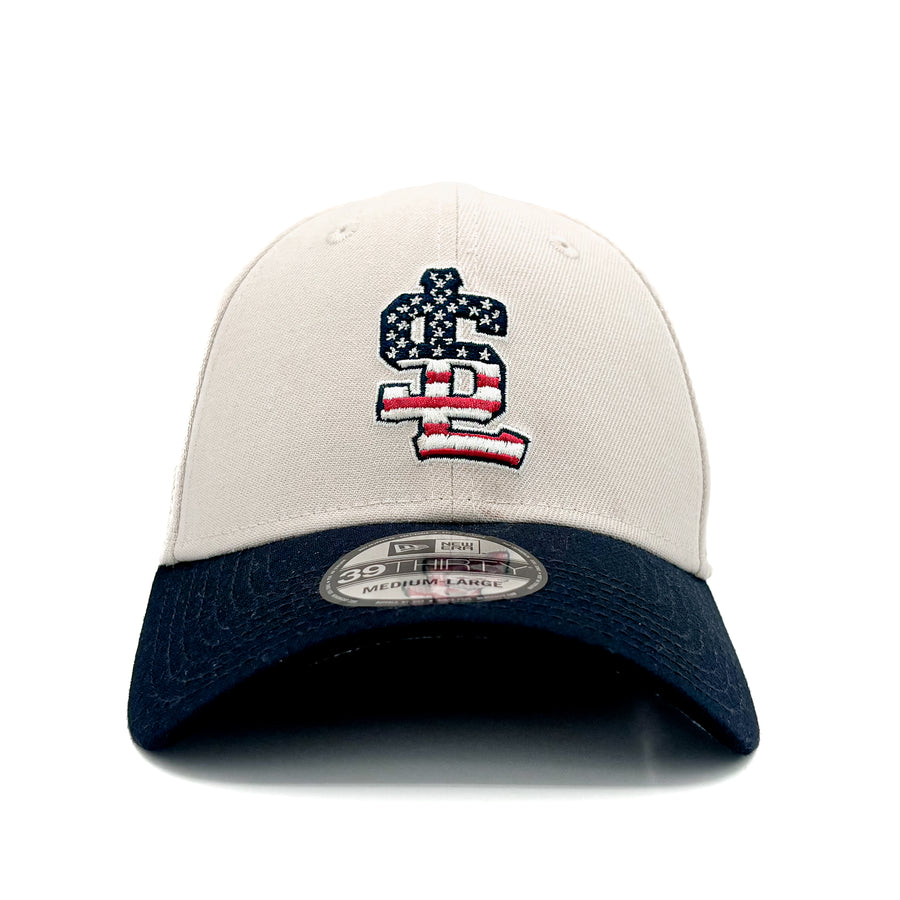 Salt Lake Bees Cream New Era Flex Fit 4th of July Stone 2024 3930