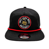 Salt Lake Bees Black New Era Primary Logo Red Rope Snapback Golfer