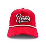 Salt Lake Bees Red New Era Corduroy White Script Trucker Snapback 940 A Frame