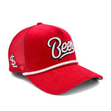 Salt Lake Bees Red New Era Corduroy White Script Trucker Snapback 940 A Frame