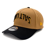 Salt Lake Bees Khaki New Era Upside Down Script Black Two Tone Snapback 940 A Frame