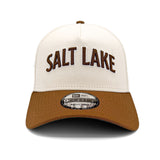 Salt Lake Bees Cream New Era Brown Script Triple A Patch Snapback 940 A Frame