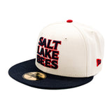 Salt Lake Bees Cream New Era Navy SLB Stack Fitted 5950