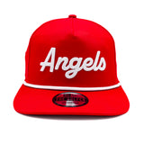 Los Angeles Angels Red New Era Script Snapback Golfer