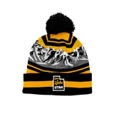 Salt Lake Bees Black Locale Yellow Stripe Mountain Range Beanie