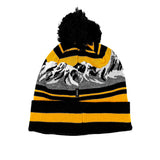 Salt Lake Bees Black Locale Yellow Stripe Mountain Range Beanie