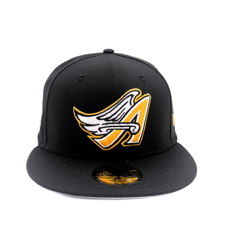 Anaheim Angels Black New Era Fitted Blk A Gold 40th Patch 5950