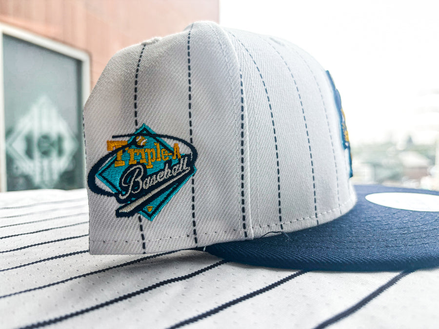 Salt Lake Bees White New Era Snapback SALBUZ Pinstripe 950