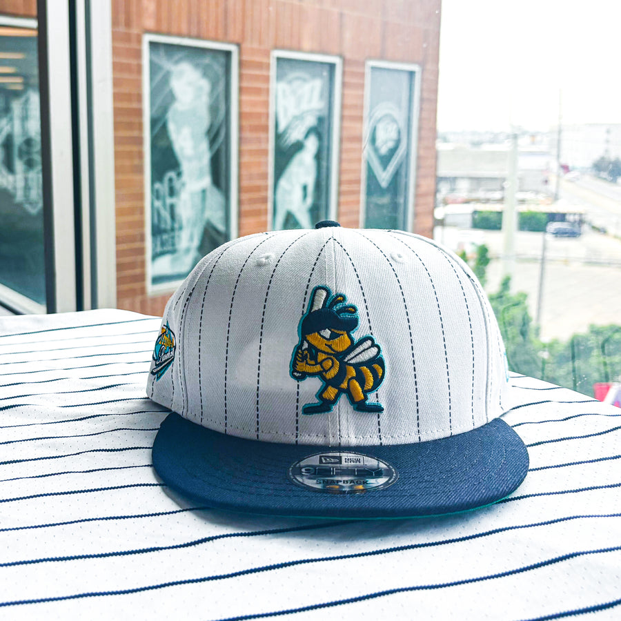 Salt Lake Bees White New Era Snapback SALBUZ Pinstripe 950