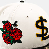 Salt Lake Bees Cream New Era Hearts N' Roses Fitted 5950