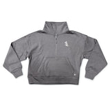 Salt Lake Bees Grey '47 Brand Womens SL Cropped 1/4 Zip Pullover