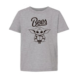 Salt Lake Bees Grey OT Sports Youth Grogu Script Short Sleeve Tee