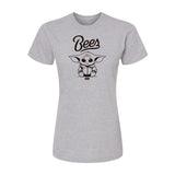 Salt Lake Bees Grey OT Sports Womens Grogu Script Short Sleeve Tee