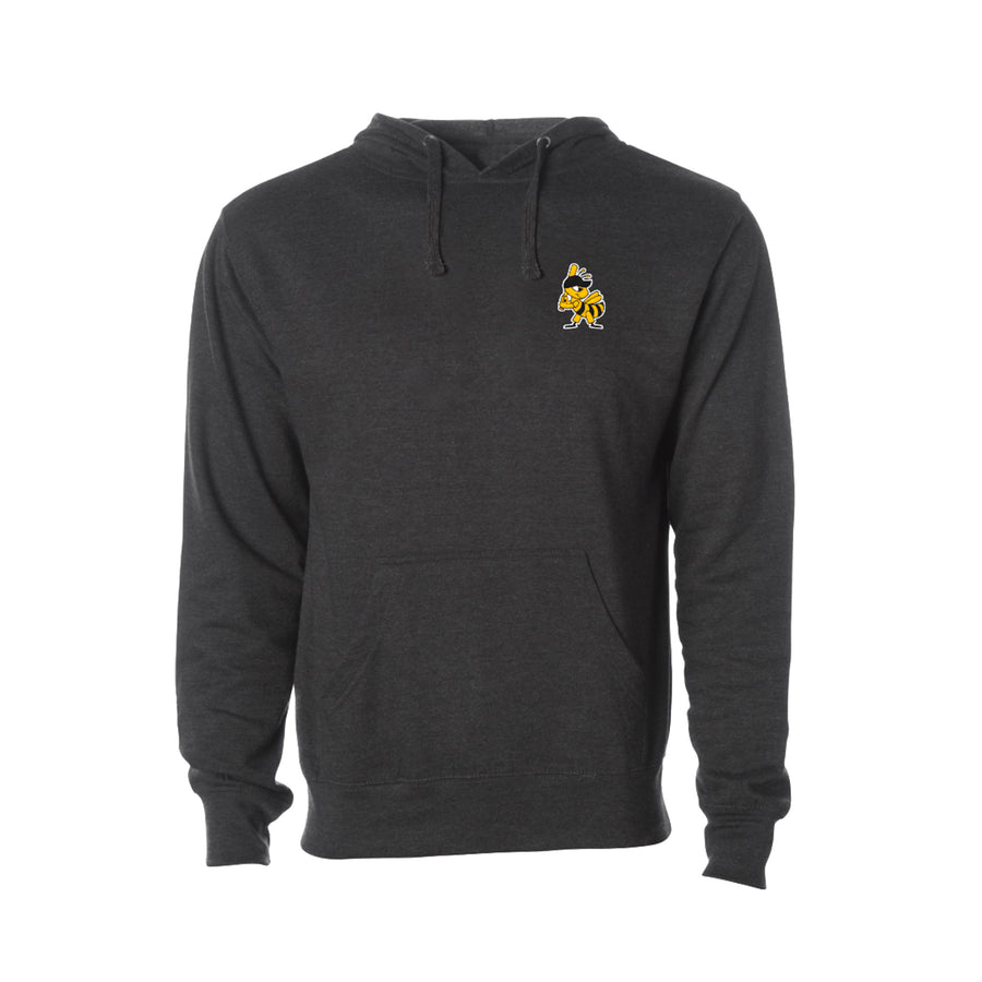 Salt Lake Bees Charcoal 108 Stitches Embroidered Mens Hoodie