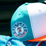 Salt Lake Gulls White New Era Teal Orange Tri-Tone Circle Patch Fitted 5950